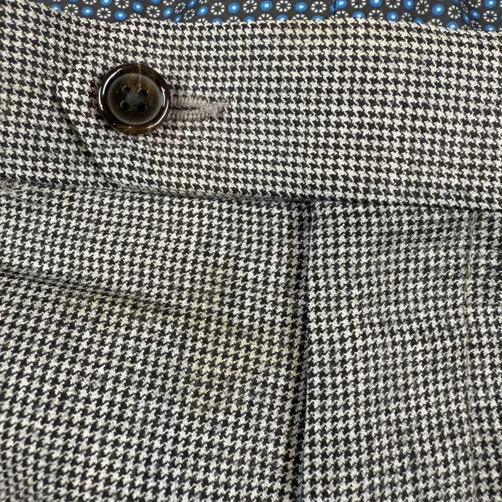 Lauren Ralph‎ Lauren Mens 36x32 Wool Dress Pants Houndstooth Gray Black